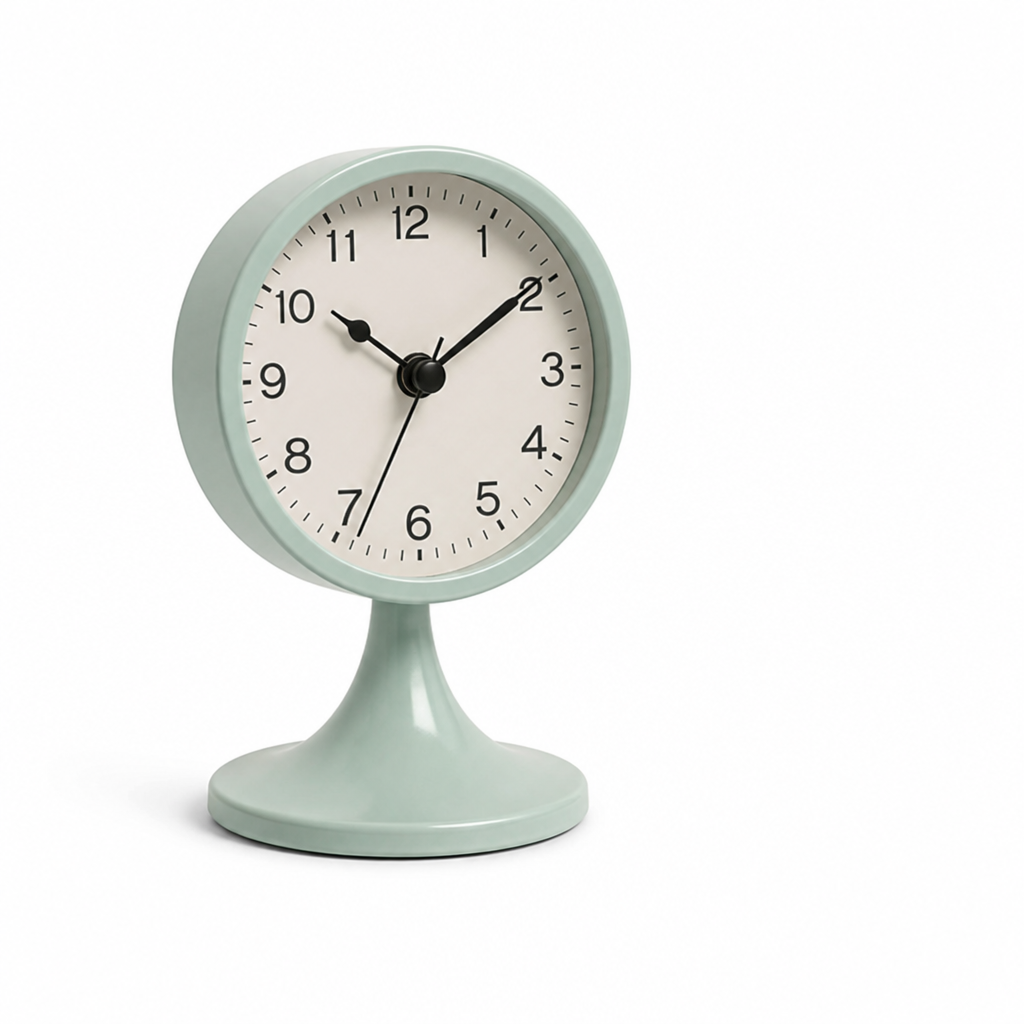 Alarm Clock Silent Quartz Metal Body & Backlight