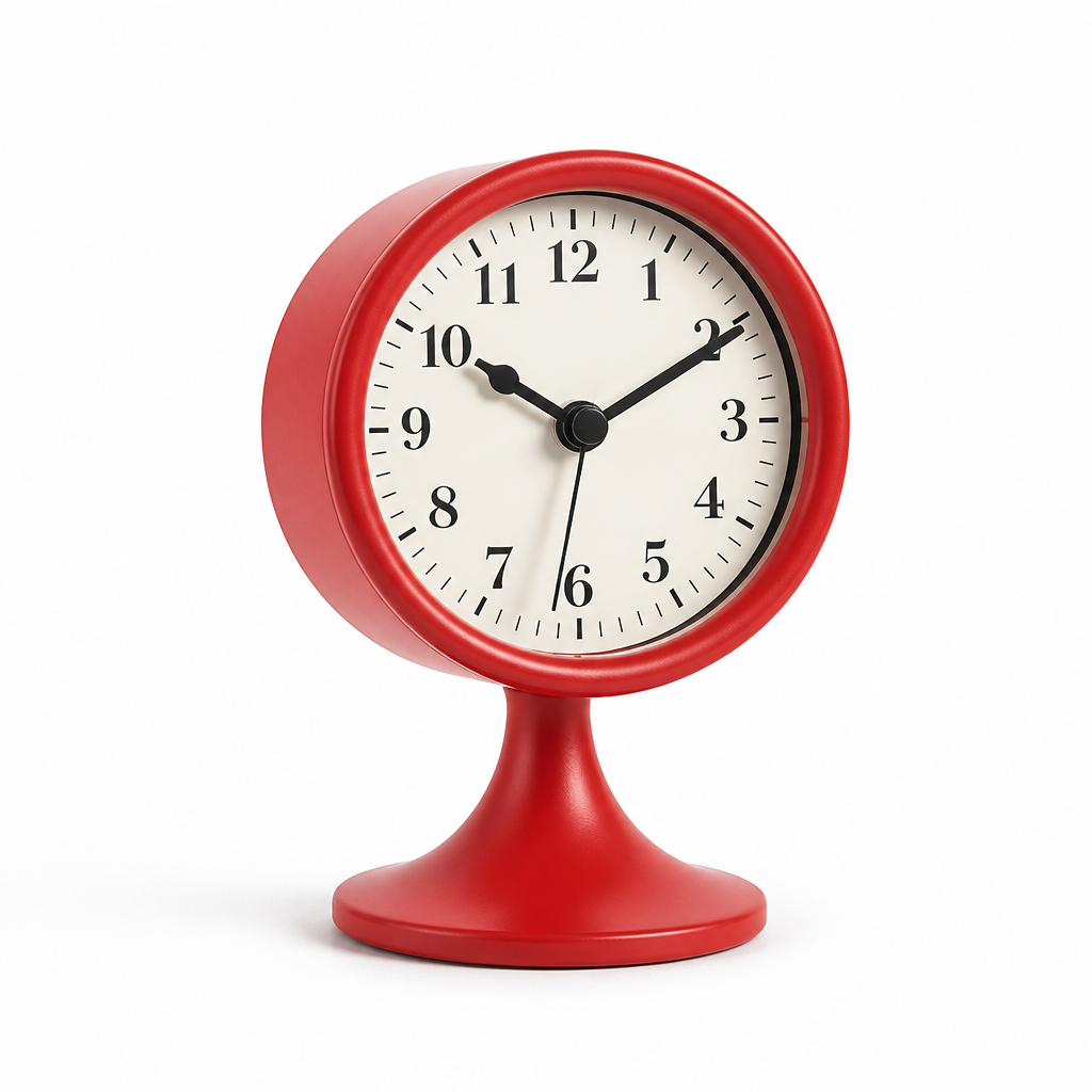 Alarm Clock Silent Quartz Metal Body & Backlight