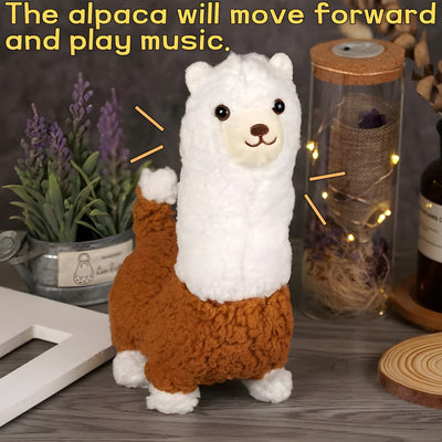 Alpaca Plush Toy Interactive Touch & Voice Sensors Rechargeable