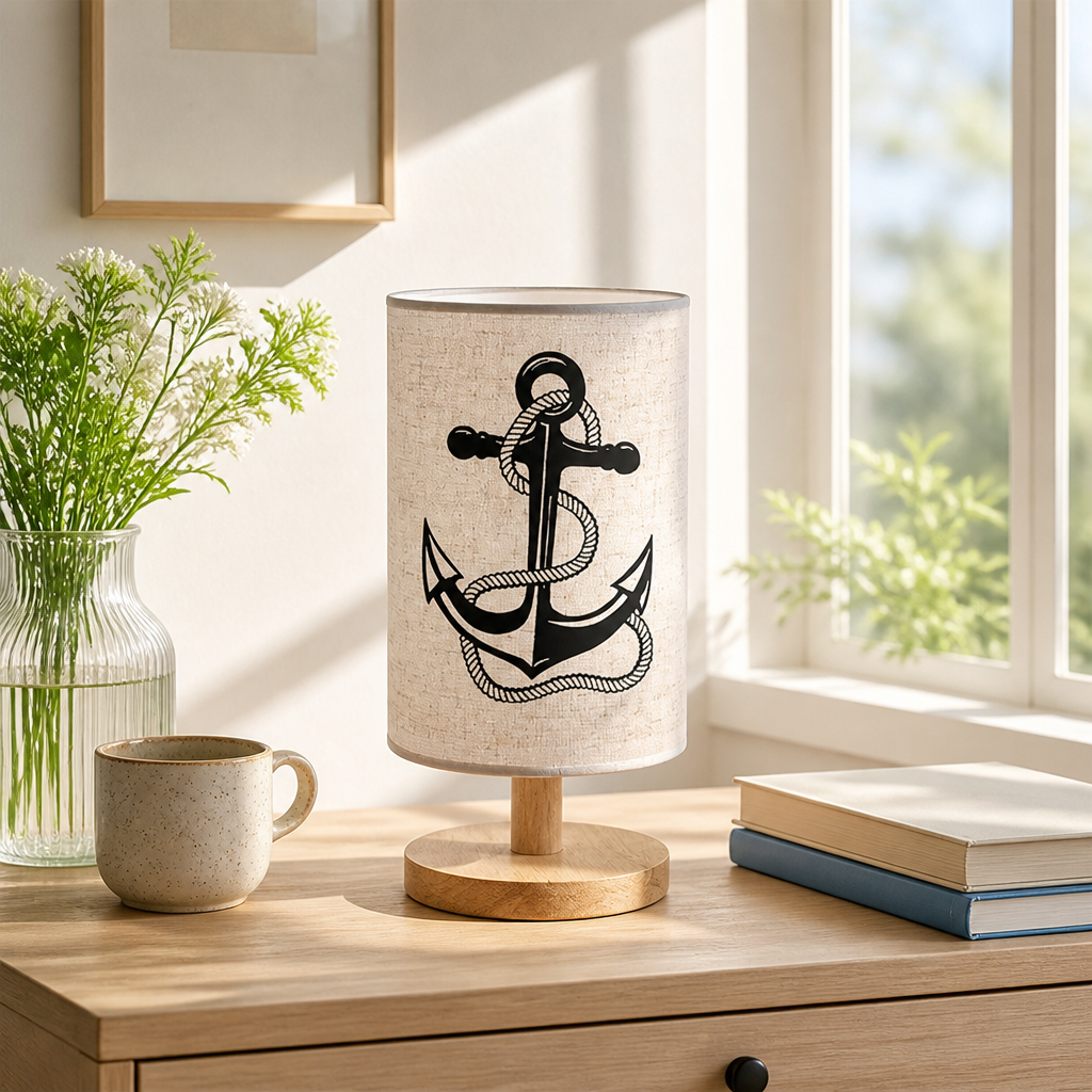 Anchor Print Table Lamp