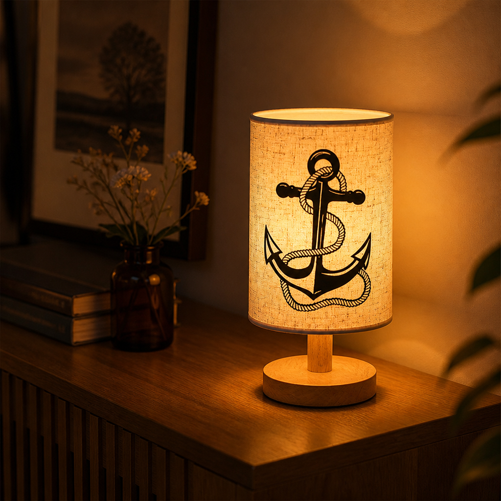 Anchor Print Table Lamp