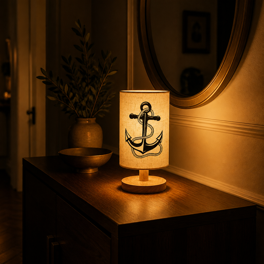 Anchor Print Table Lamp