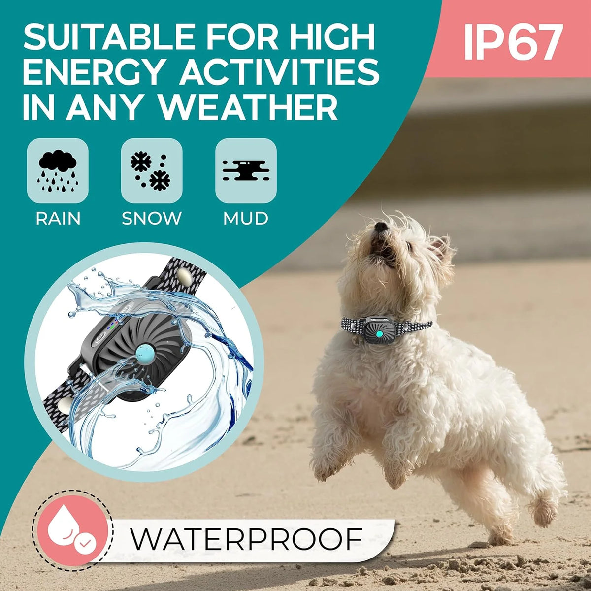 Anti-Bark Collar Sound & Vibration Intelligent Detection Weatherproof