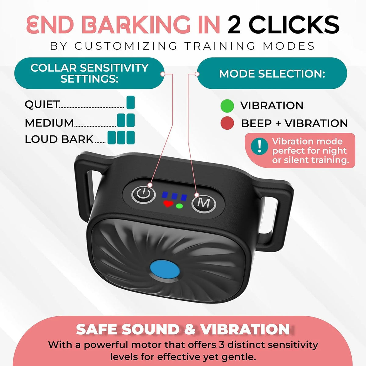 Anti-Bark Collar Sound & Vibration Microphone Detection