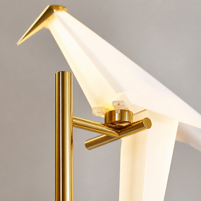 Art-Deco Gold LED Origami Bird Floor Lamp