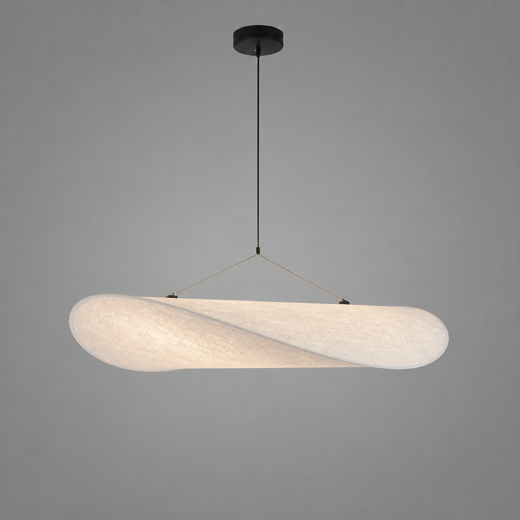 Art-Deco Silk LED Round Pendant Light