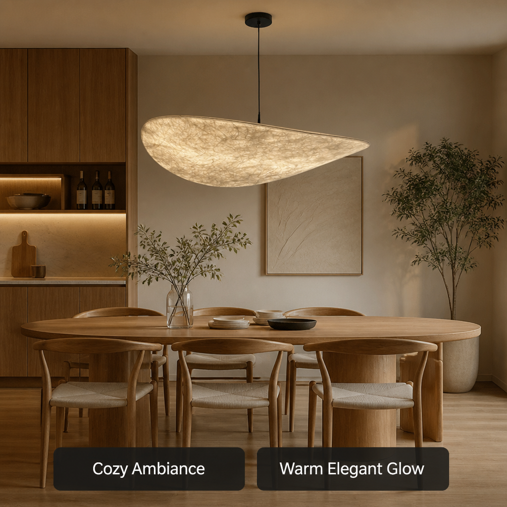 Art-Deco Silk LED Round Pendant Light