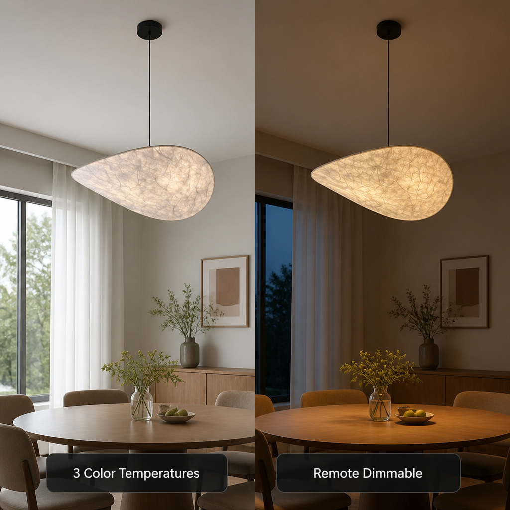 Art-Deco Silk LED Round Pendant Light