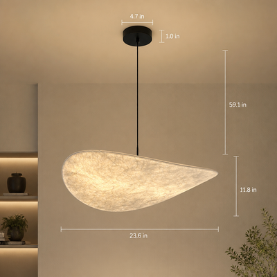Art-Deco Silk LED Round Pendant Light