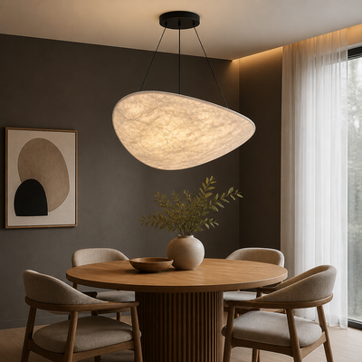 Art-Deco Silk LED Round Pendant Light