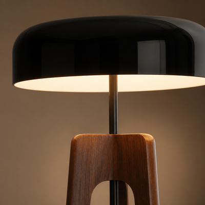 Art-Deco Wood LED Tripod Floor Lamp