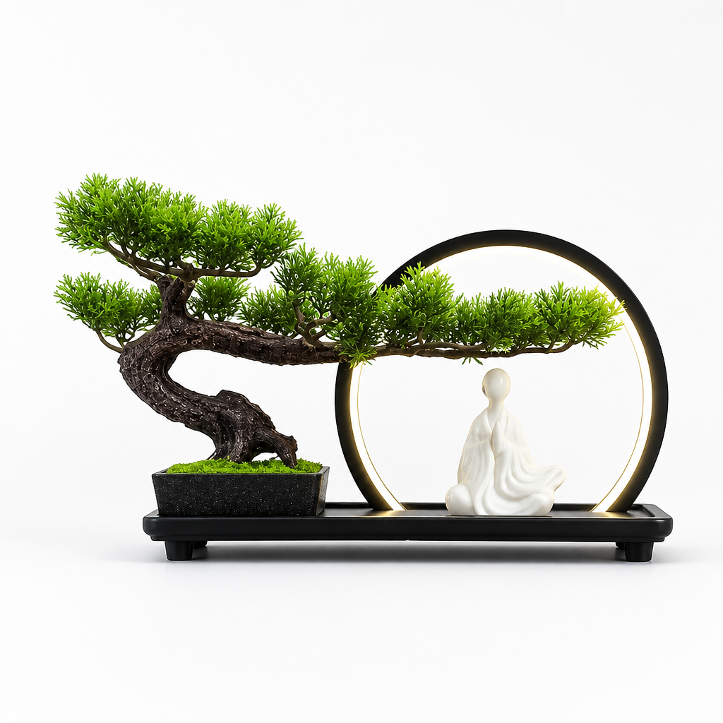 Artificial Bonsai Tree Maintenance-Free LED Lighting USB & Battery
