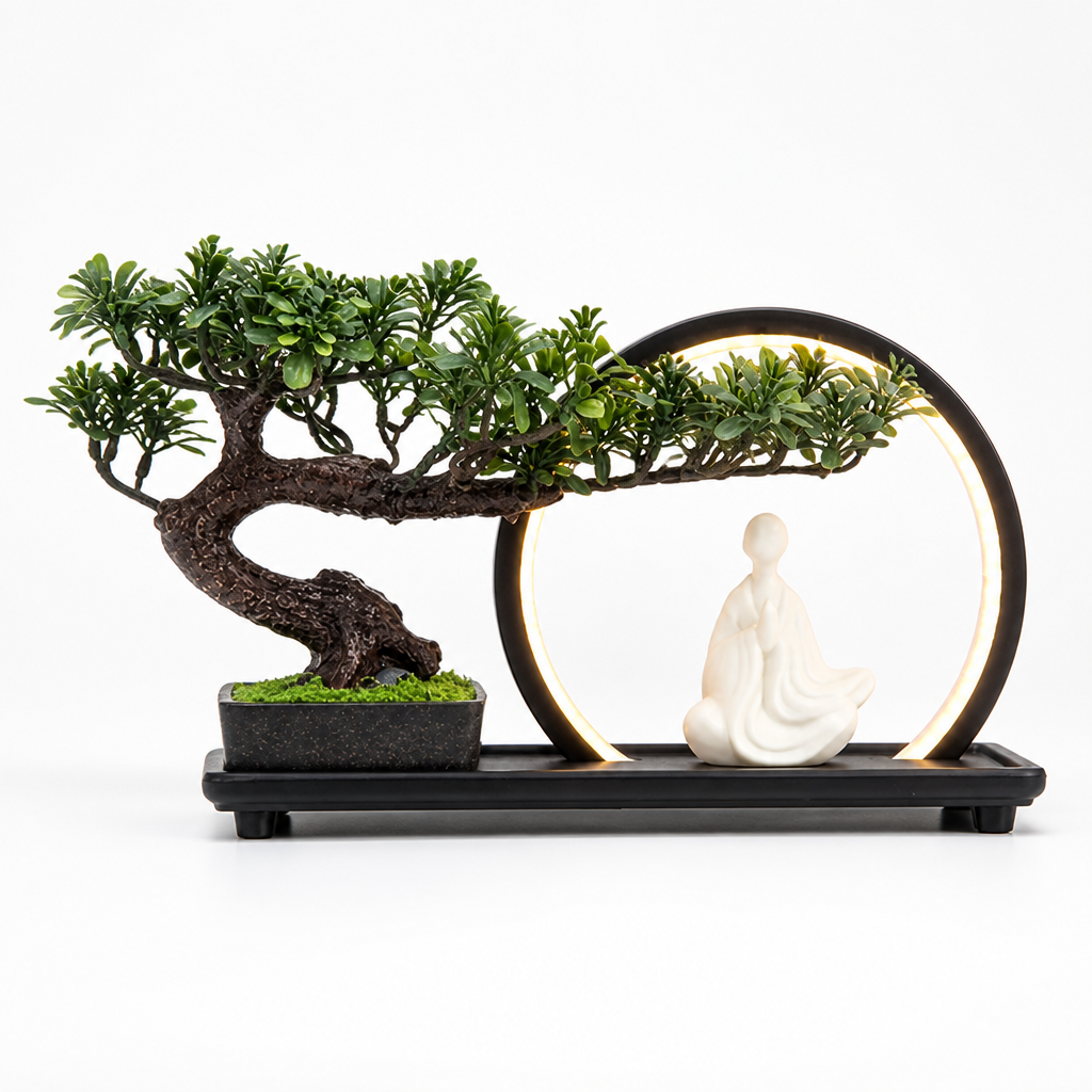 Artificial Bonsai Tree Maintenance-Free LED Lighting USB & Battery