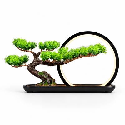 Artificial Bonsai Tree Maintenance-Free LED Lighting USB & Battery