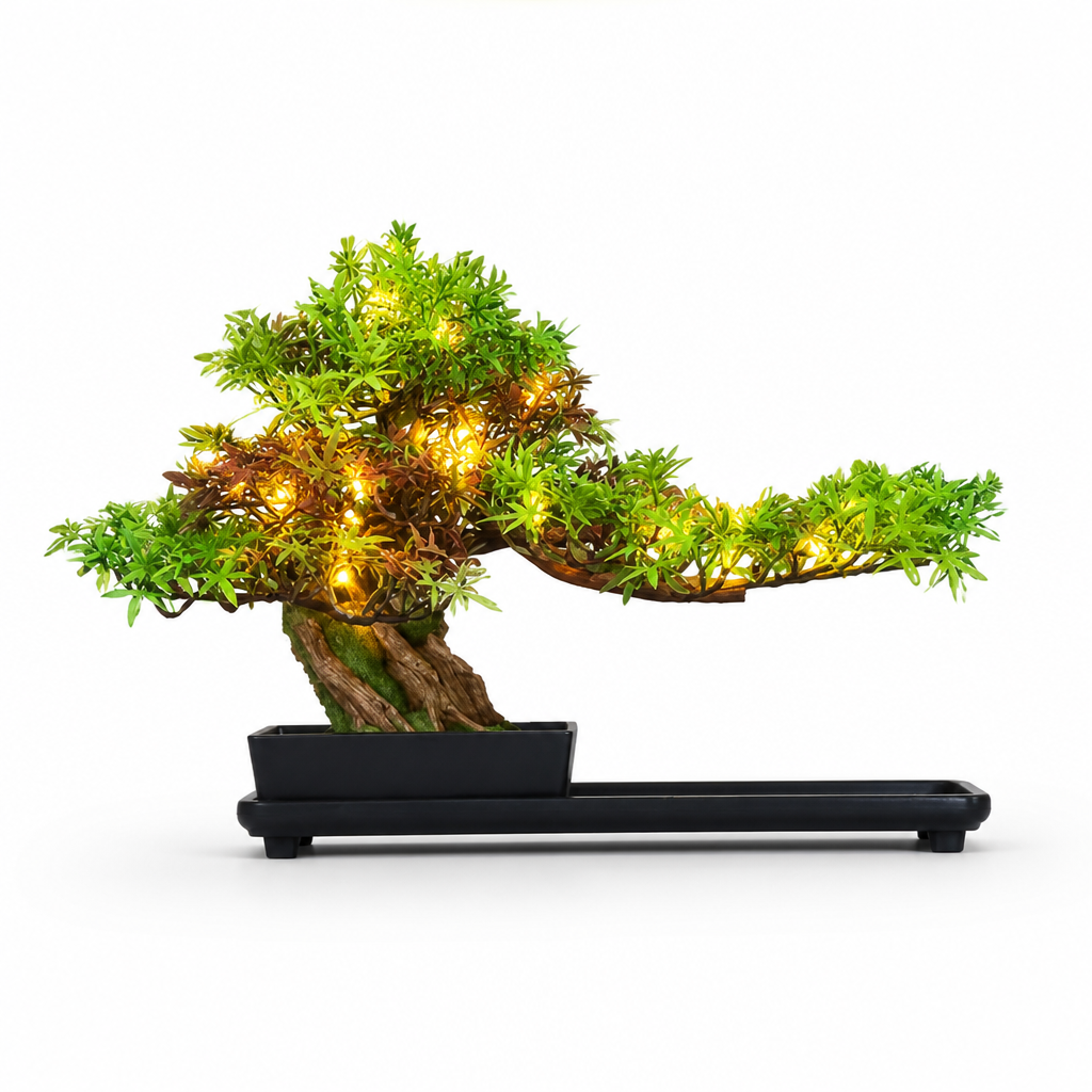 Artificial Bonsai Tree Maintenance-Free LED Lighting USB & Battery