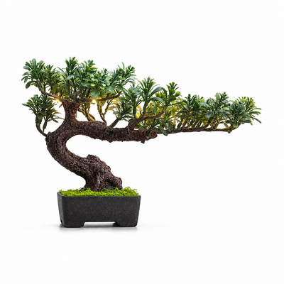 Artificial Bonsai Tree Maintenance-Free LED Lighting USB & Battery
