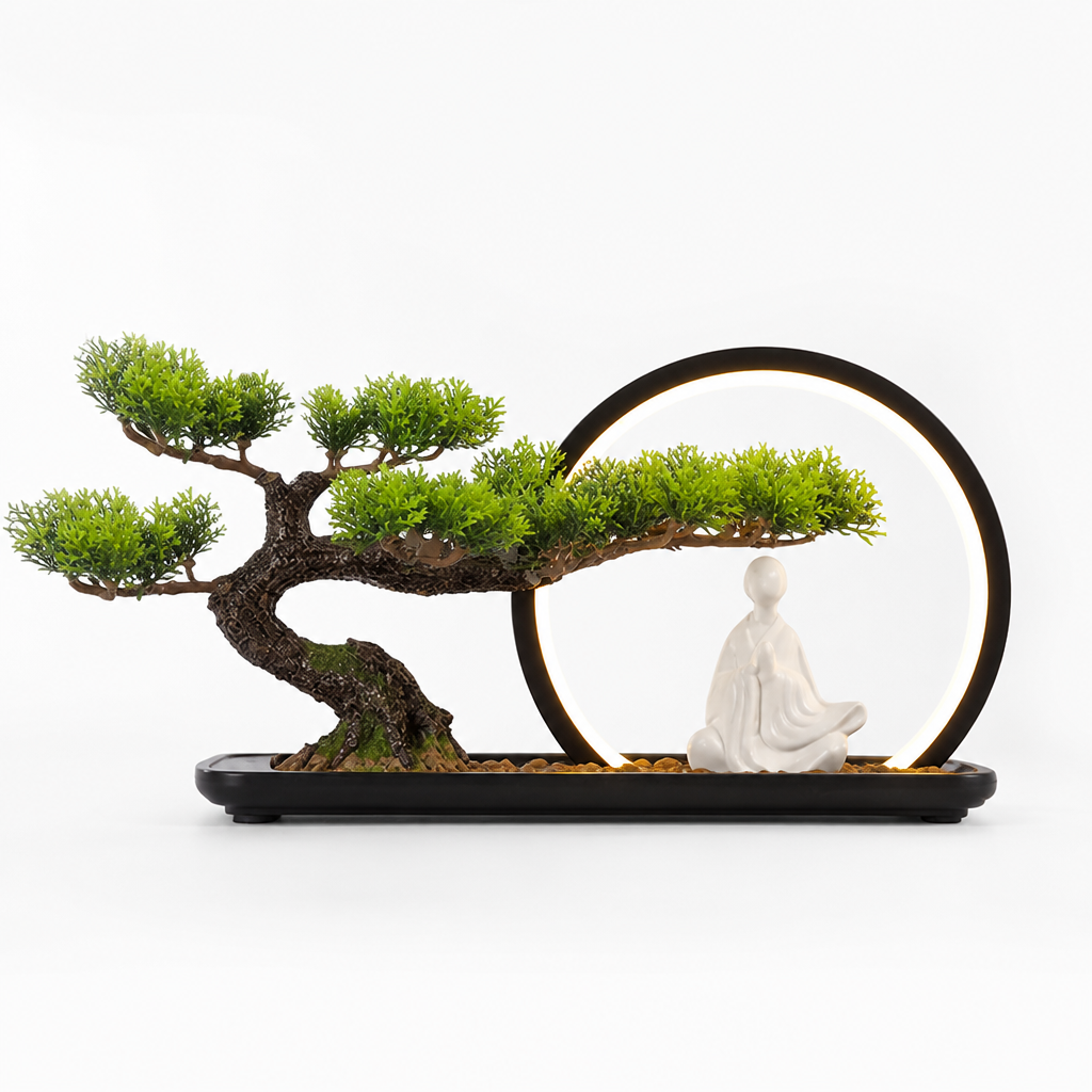 Artificial Bonsai Tree Maintenance-Free LED Lighting USB & Battery