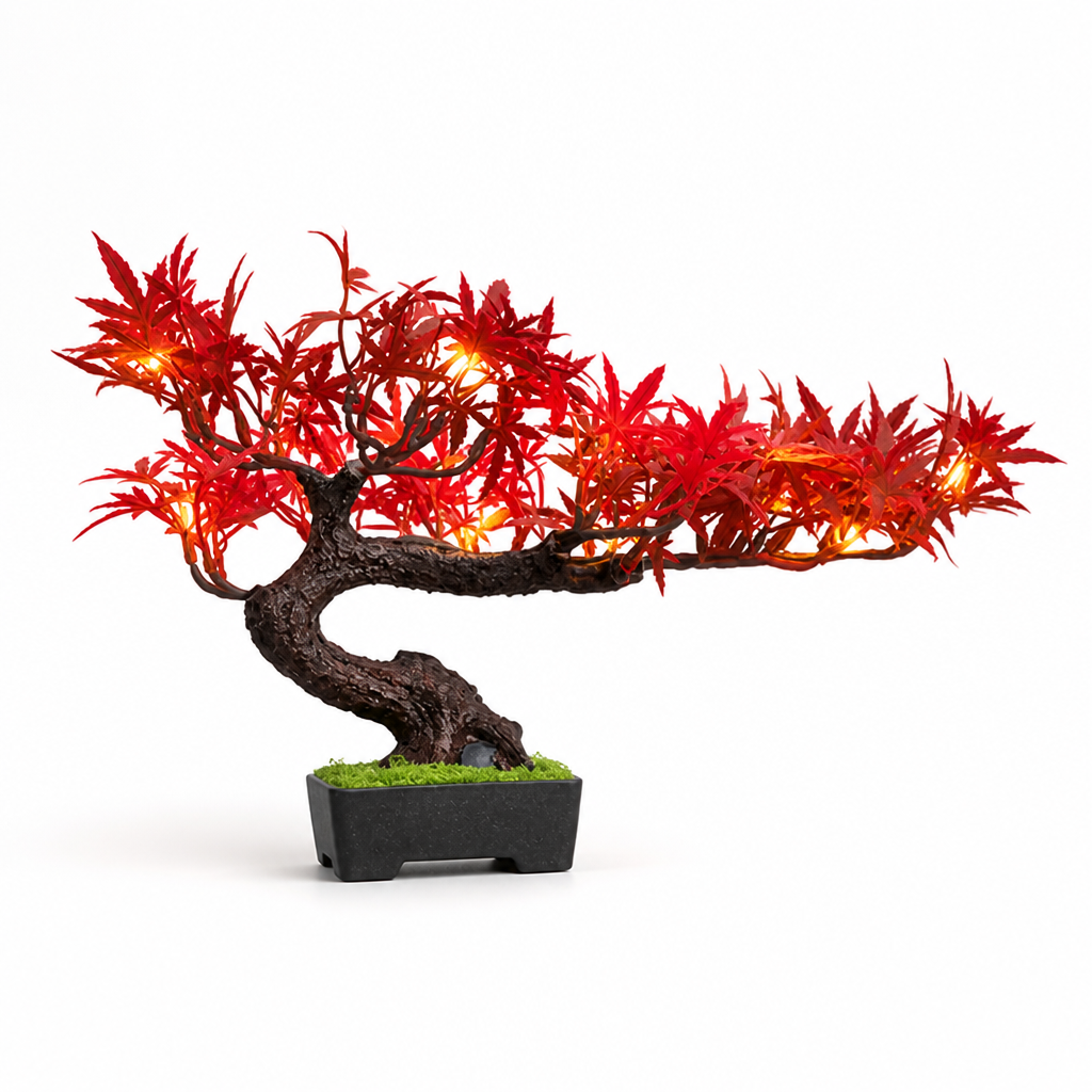 Artificial Bonsai Tree Maintenance-Free LED Lighting USB & Battery