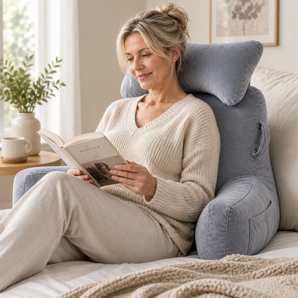 Backrest Pillow Ergonomic High Back Armrests & Neck Roll