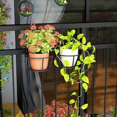 Balcony Plant Hangers Metal Tool-Free Set of 3