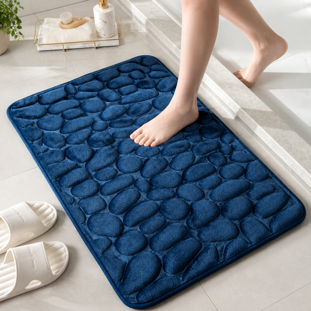 Bath Mat Memory Foam Non-Slip Backing & Quick-Drying
