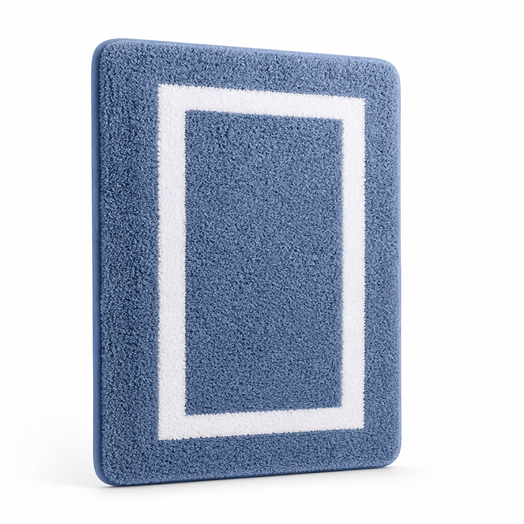 Bath Mat Microfiber Plush Anti-Slip Backing Machine Washable