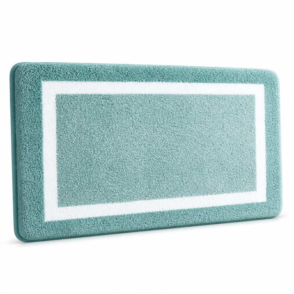 Bath Mat Microfiber Plush Anti-Slip Backing Machine Washable