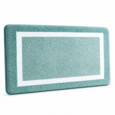 Bath Mat Microfiber Plush Anti-Slip Backing Machine Washable