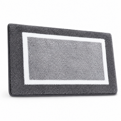 Bath Mat Microfiber Plush Anti-Slip Backing Machine Washable