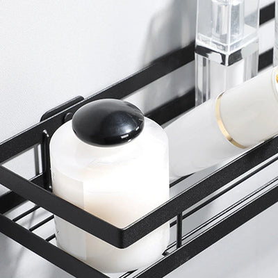 Bathroom Shelf Set Matte Black Rust-Resistant Mounting Kit