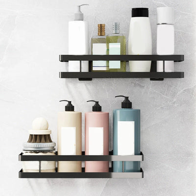 Bathroom Shelf Set Matte Black Rust-Resistant Mounting Kit