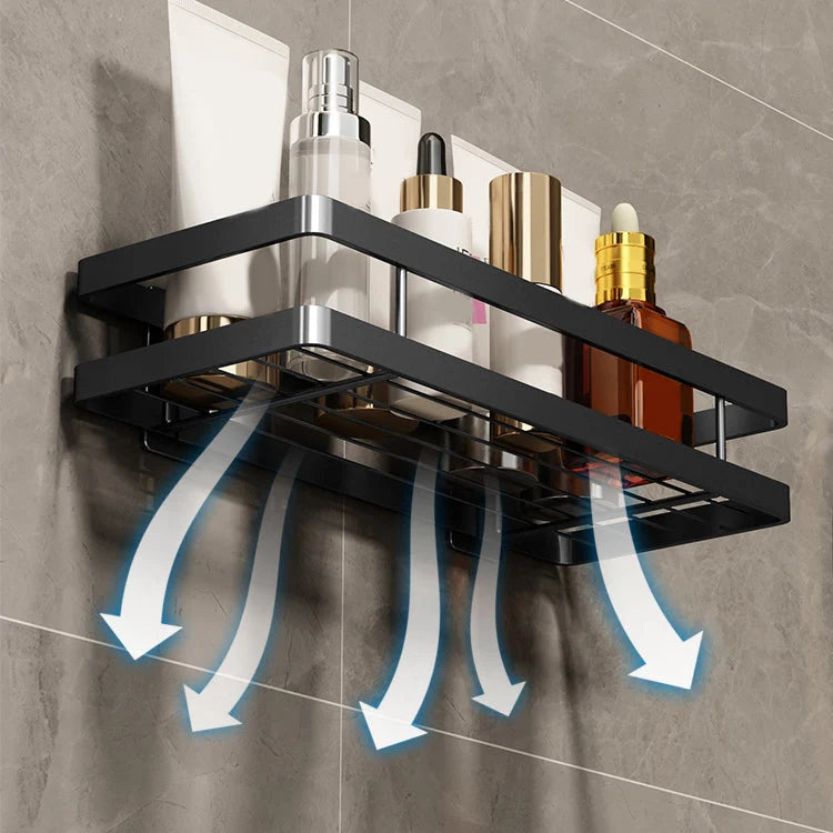 Bathroom Shelf Set Matte Black Rust-Resistant Mounting Kit