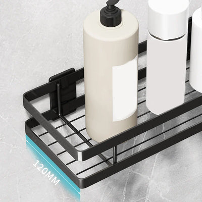 Bathroom Shelf Set Matte Black Rust-Resistant Mounting Kit
