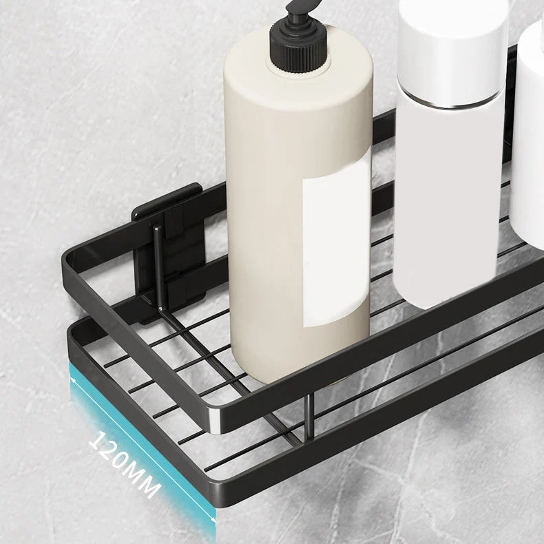 Bathroom Shelf Set Matte Black Rust-Resistant Mounting Kit