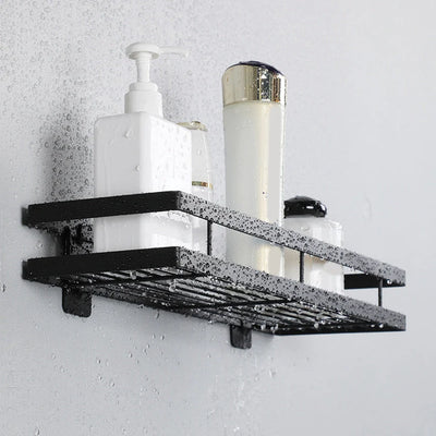 Bathroom Shelf Set Matte Black Rust-Resistant Mounting Kit
