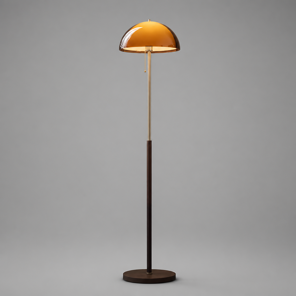 Bauhaus-Style Brown LED Adjustable Hanging Pendant Light