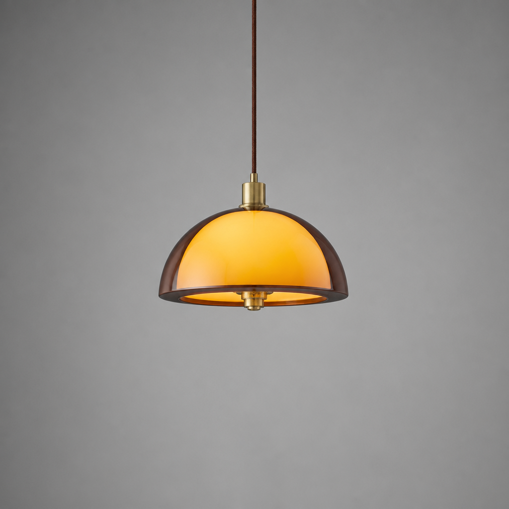 Bauhaus-Style Brown LED Adjustable Hanging Pendant Light