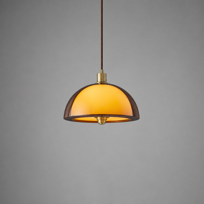 Bauhaus-Style Brown LED Adjustable Hanging Pendant Light