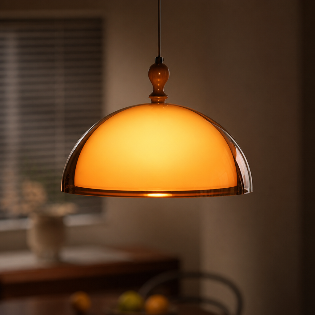 Bauhaus-Style Brown LED Adjustable Hanging Pendant Light