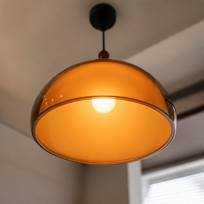 Bauhaus-Style Brown LED Adjustable Hanging Pendant Light