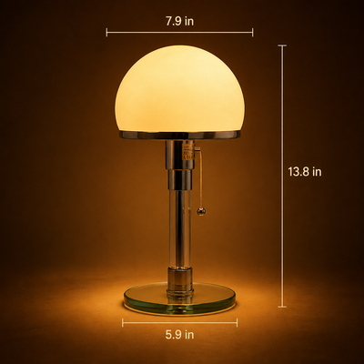 Bauhaus-Style Glass & Iron Touch Table Lamp