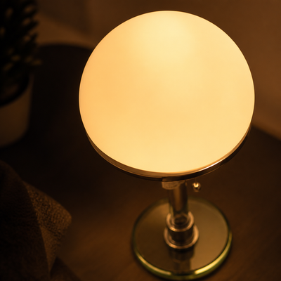 Bauhaus-Style Glass & Iron Touch Table Lamp