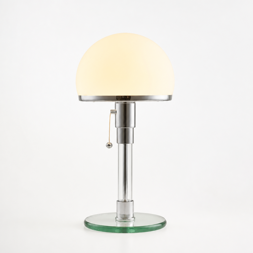 Bauhaus-Style Glass & Iron Touch Table Lamp