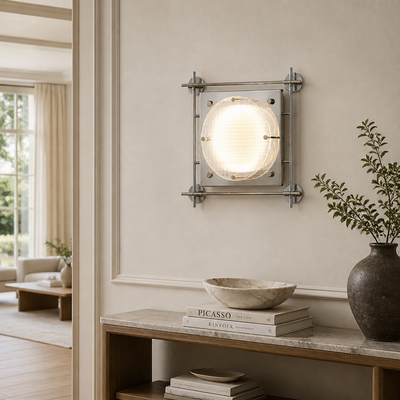 Bauhaus-Style Ice Glass LED Three-Color Wall Sconce