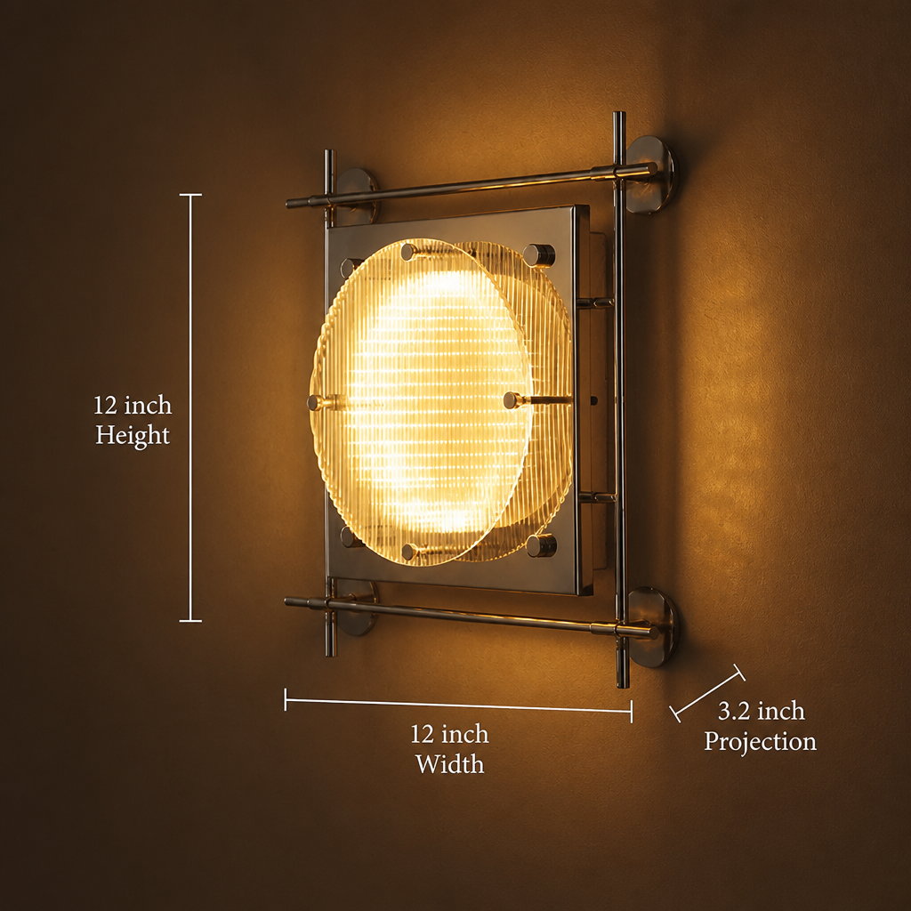 Bauhaus-Style Ice Glass LED Three-Color Wall Sconce