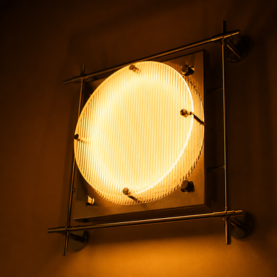 Bauhaus-Style Ice Glass LED Three-Color Wall Sconce