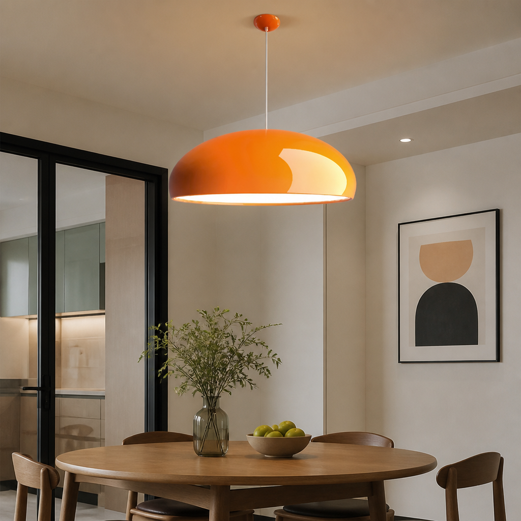 Bauhaus-Style Metal Round Chandelier