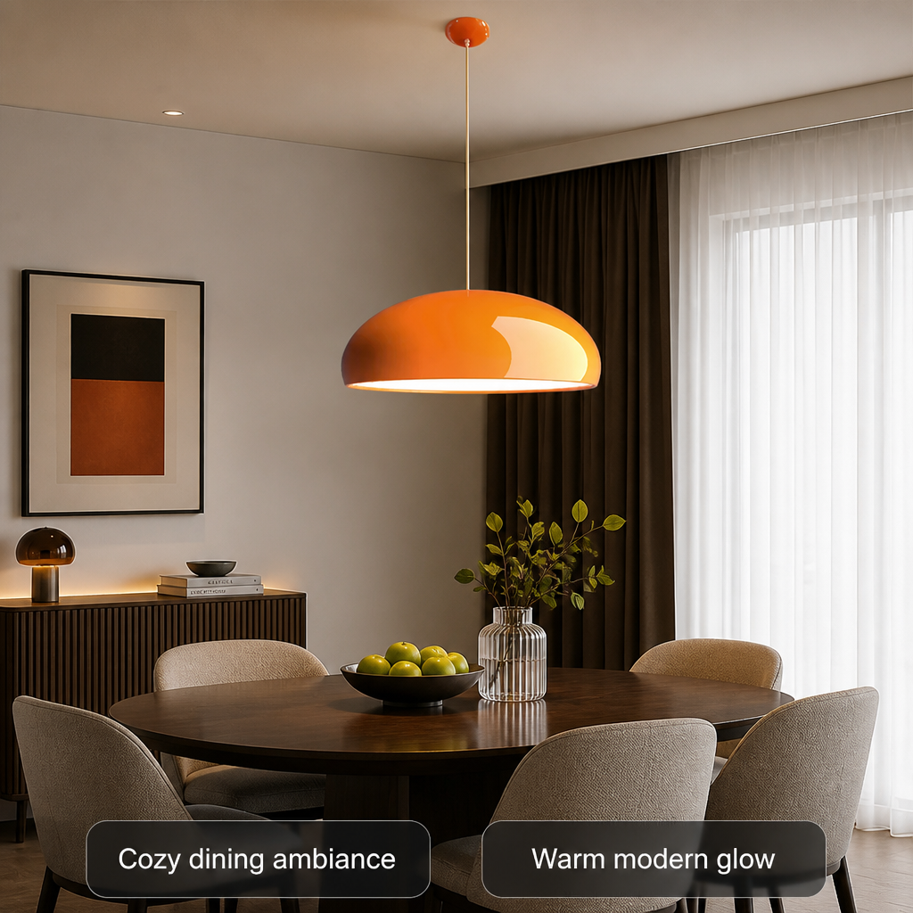 Bauhaus-Style Metal Round Chandelier