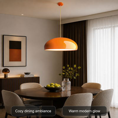 Bauhaus-Style Metal Round Chandelier