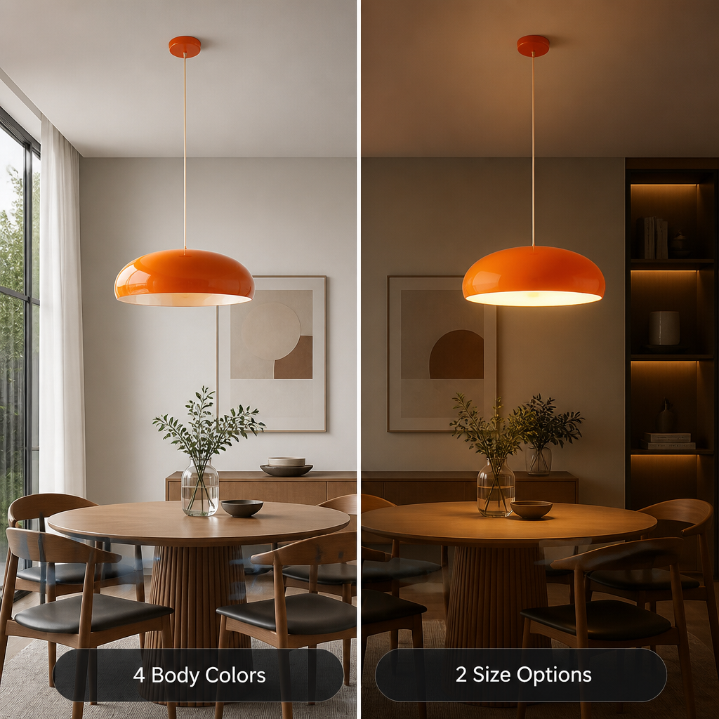 Bauhaus-Style Metal Round Chandelier